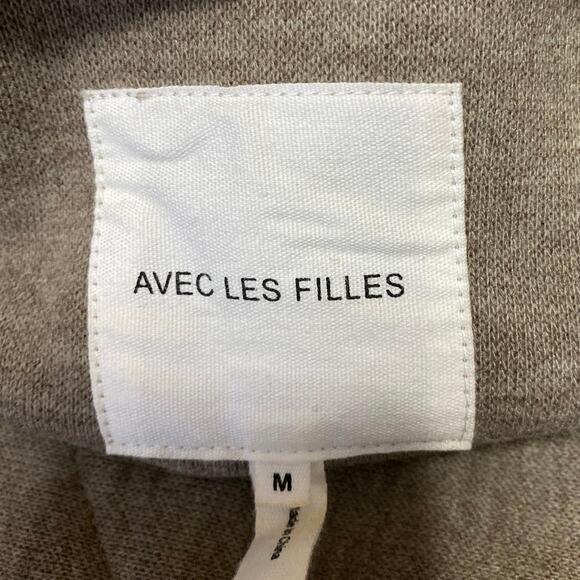 Avec Les Filles Beige Long Sleeve Button Down Pockets Shirt Shaket Coat Jacket M - Picture 3 of 4